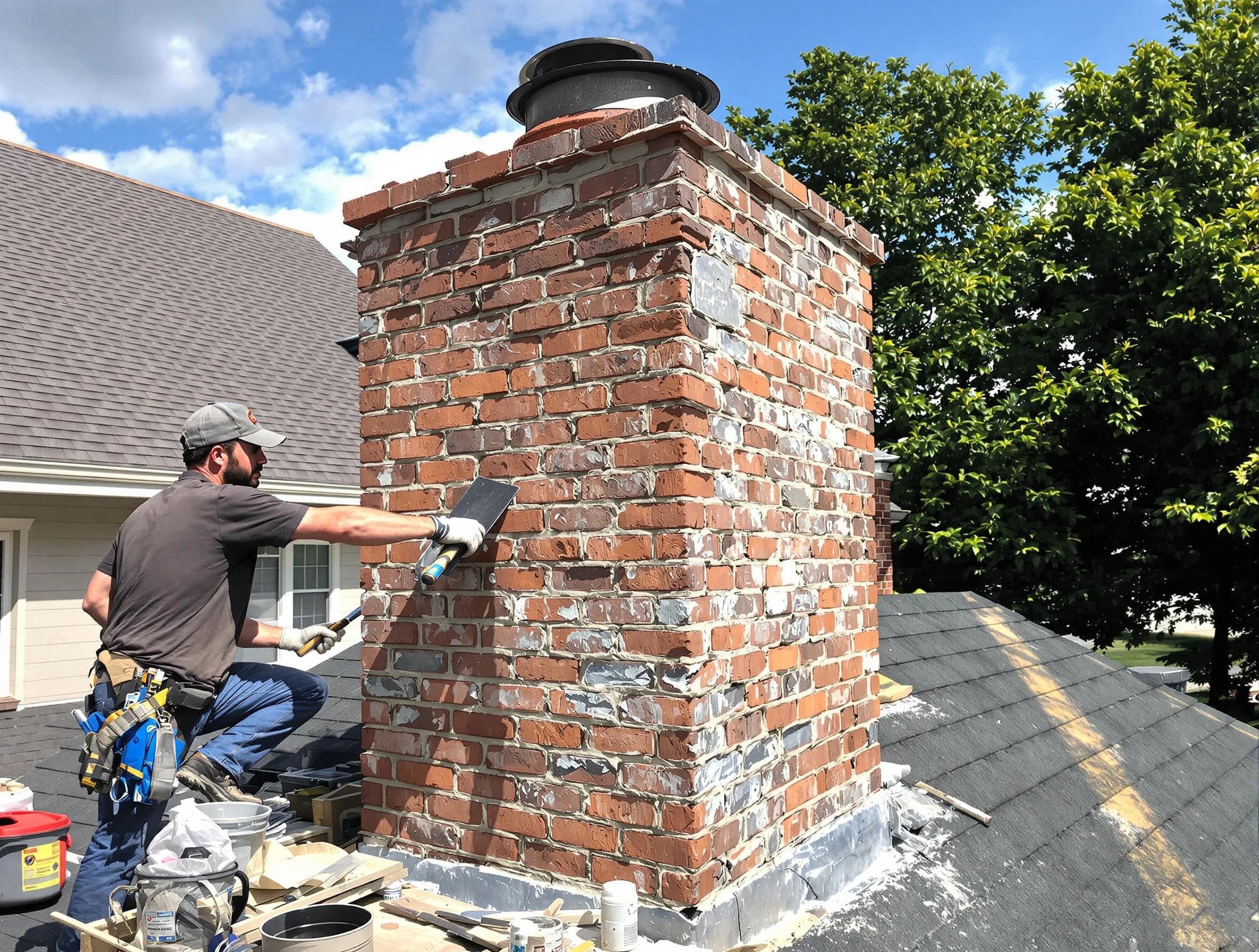 Completed chimney rebuild by Beaver Falls Chimney Sweep in Beaver Falls, PA