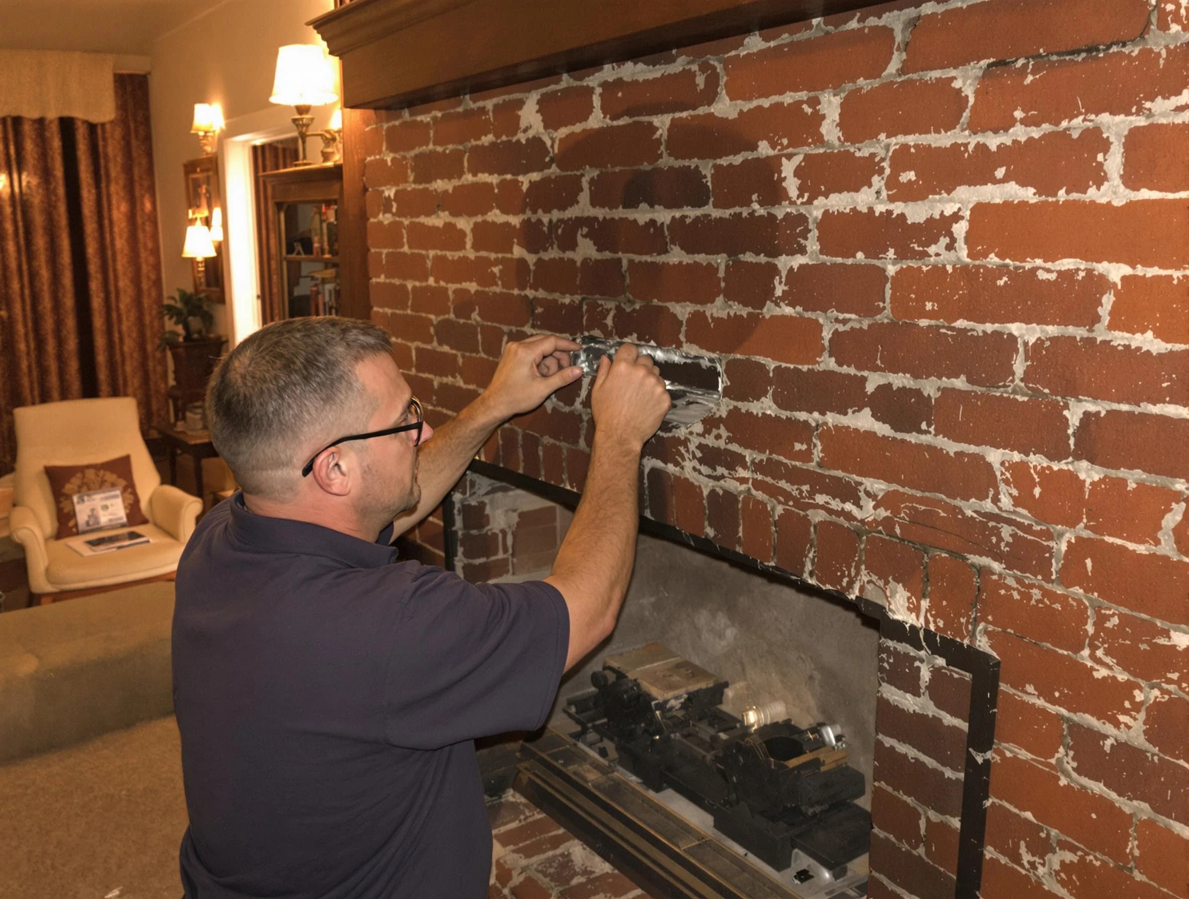 Beaver Falls Chimney Sweep expert fixing a fireplace in Beaver Falls, PA