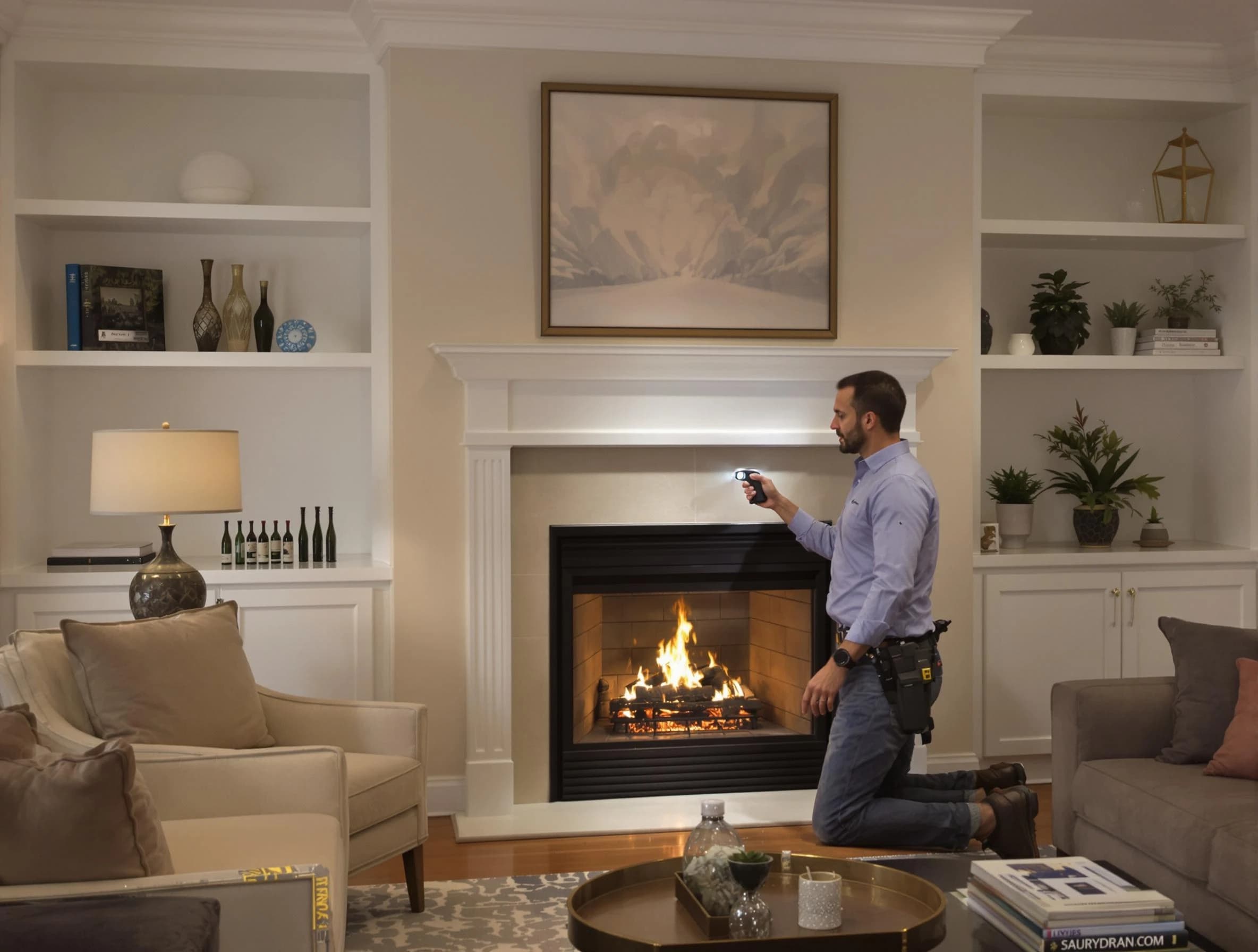 Beaver Falls Chimney Sweep conducting a fireplace safety inspection in Beaver Falls, PA