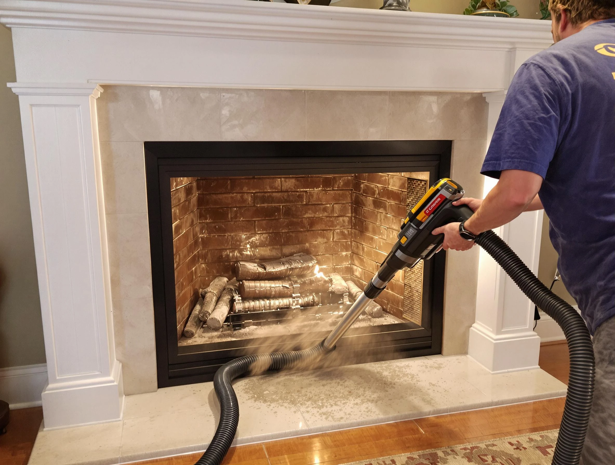Fireplace cleaning performed by Beaver Falls Chimney Sweep in Beaver Falls, PA