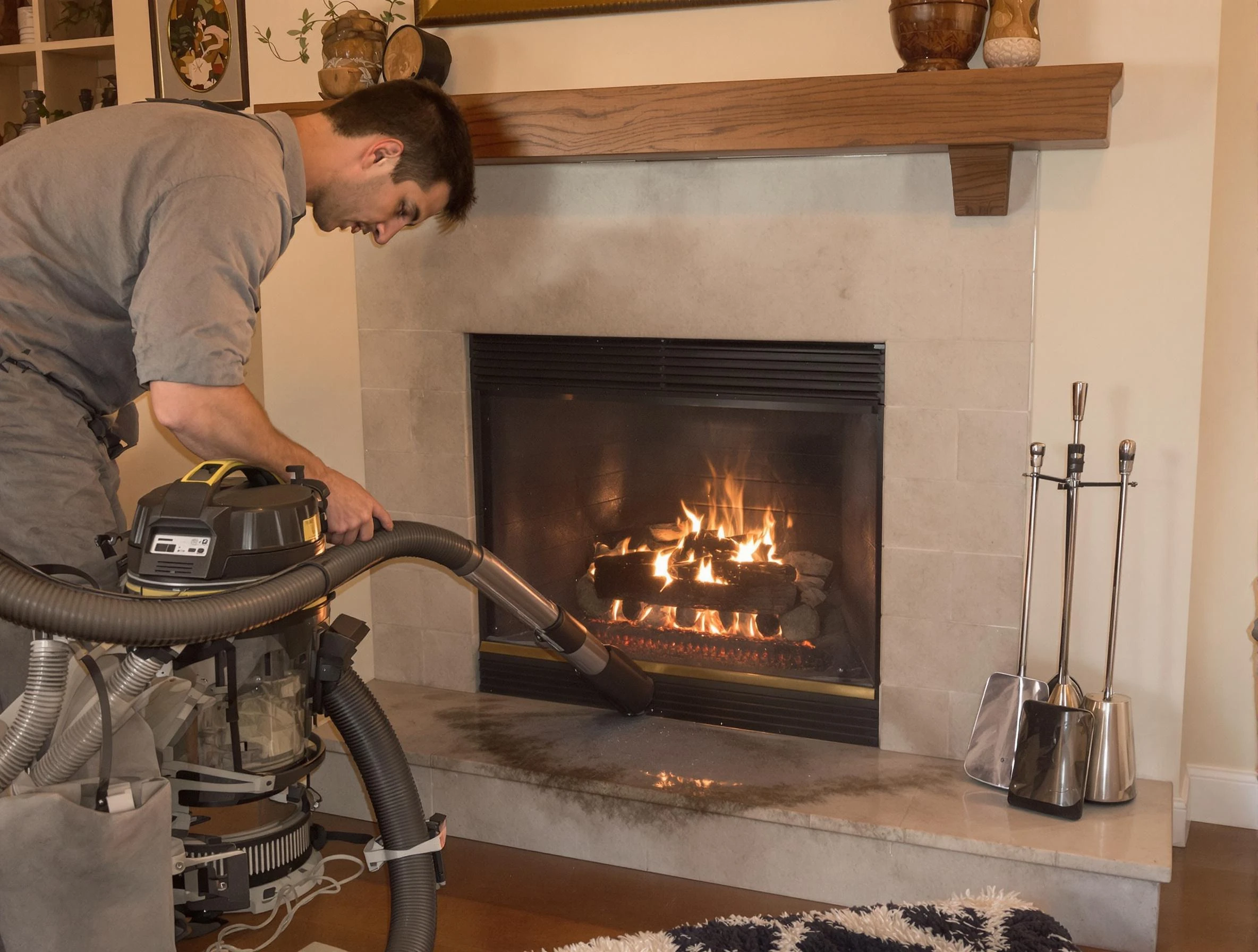 Routine fireplace upkeep by Beaver Falls Chimney Sweep in Beaver Falls, PA